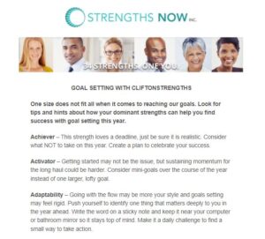 Goal Setting with Clifteon Strengths